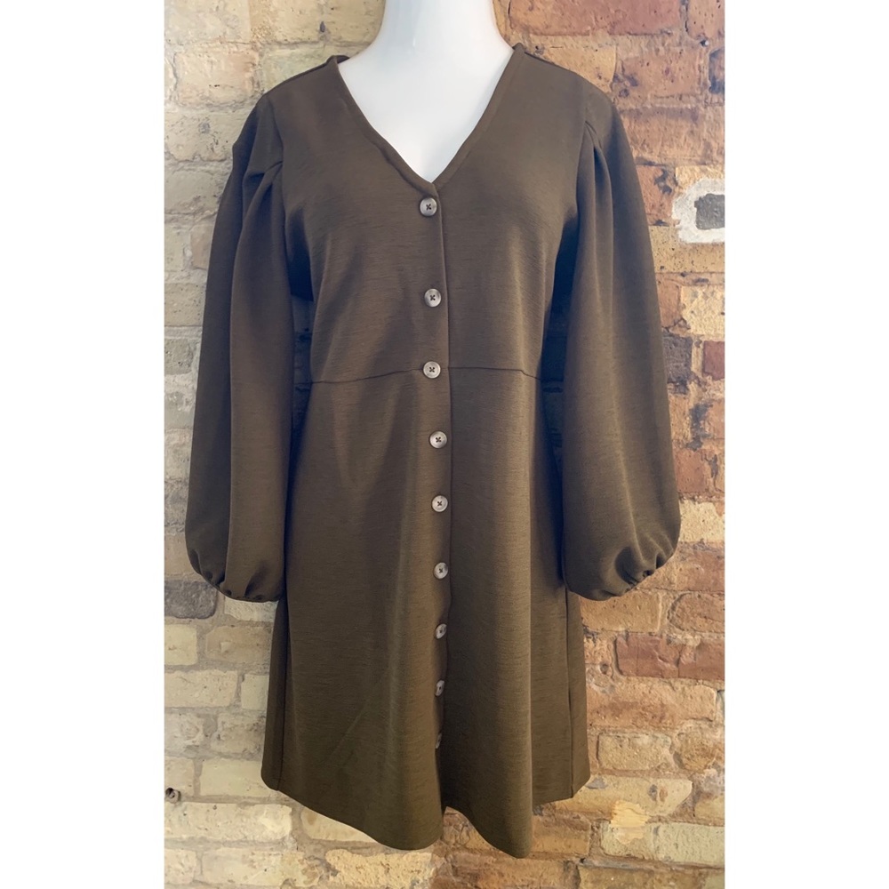 Madewell TextureThread Crepe Balloon-Sleeve Dress
